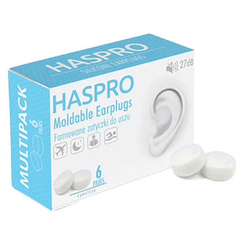 Zatyczki do uszu Haspro Moldable Earplugs EPUM-2 6 par białe