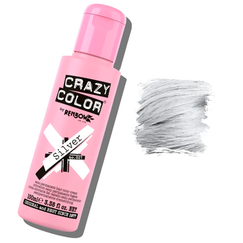 Crazy Color półtrwały krem koloryzujący do włosów Silver 027 100 ml
