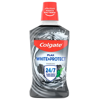 Colgate Plax White+Charcoal 0% Alcohol płyn do płukania jamy ustnej 500 ml