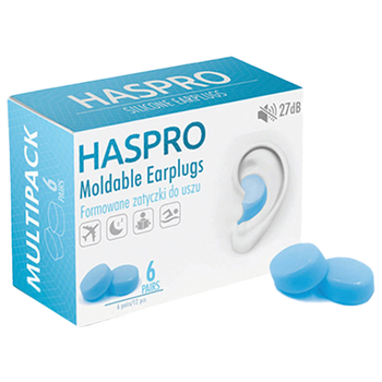 Zatyczki do uszu Haspro Moldable Earplugs EPUM-2 6 par niebieskie