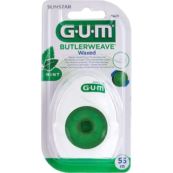 GUM ButlerWeave nić dentystyczna woskowana miętowa 55 m