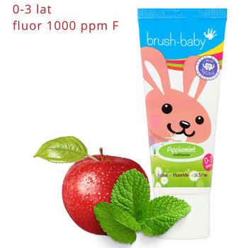 Brush-Baby pasta do zębów dla dzieci 0-3 lat Jabłkowo-miętowa 50 ml