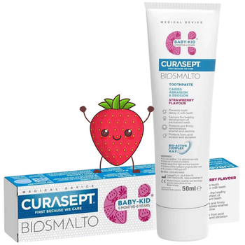 Curasept Biosmalto pasta do zębów dla dzieci z truskawką z fluorem 50 ml