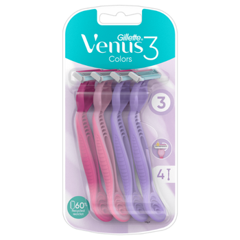 Gillette Venus 3 Colors jednorazowe maszynki do golenia dla kobiet 4 szt