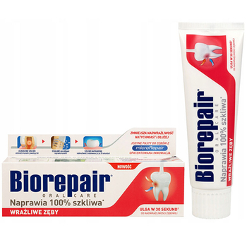 Biorepair Sensitive pasta do wrażliwych zębów bez fluoru 75 ml
