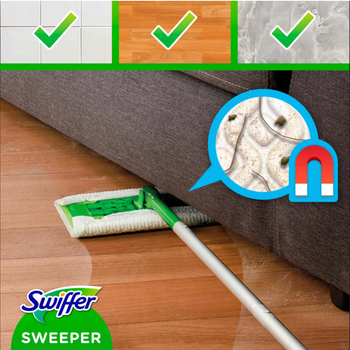 Swiffer Dry+Wet Kit: mop, 8 suchych i 3 mokre chusteczki do kurzu