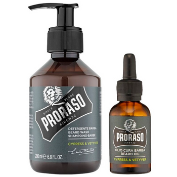 Zestaw do brody Proraso Cypress & Vetyver Oil 30 ml + Shampoo 200 ml