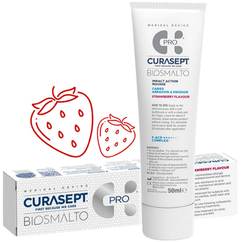 Curasept Biosmalto Pro pasta-mus do zębów truskawkowa 50 ml