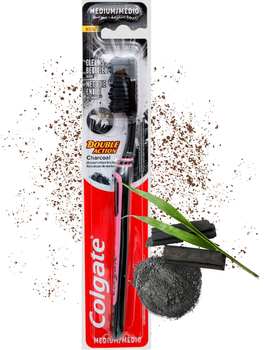 Szczoteczka do zębów manualna średnia Colgate Double Action Charcoal
