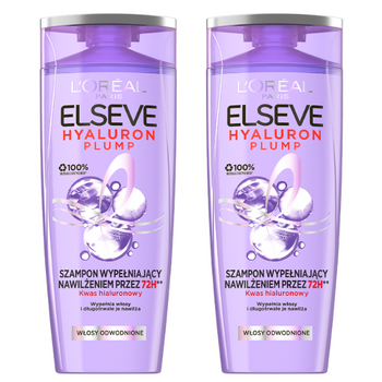 2x Szampon do włosów L’Oréal Elseve Hyaluron Plump 400 ml