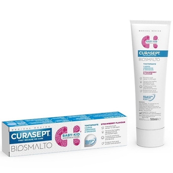 Curasept Biosmalto Kid pasta dla dzieci bez fluoru Truskawka 50 ml