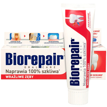Biorepair Sensitive pasta do wrażliwych zębów bez fluoru 75 ml