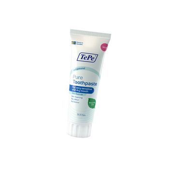 Pasta do zębów TePe Pure delikatna bezsmakowa bez SLS wegańska 75 ml