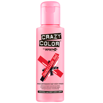 Crazy Color półtrwały krem koloryzujący do włosów Vermillion Red 40 100 ml