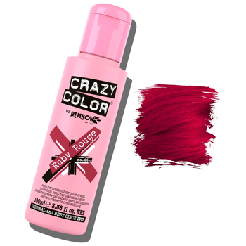 Crazy Color półtrwały krem koloryzujący do włosów Ruby Rouge 66 100 ml