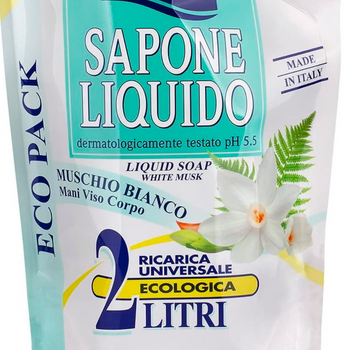 Mydło do w płynie na zapas Mil Mil Sapone Liquido Muschio Bianco 2000 ml