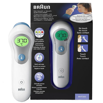 Termometr bezdotykowy dla dzieci Braun BNT300 z wskaźnikiem gorączki
