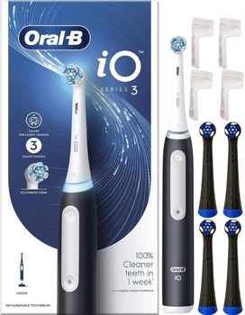 Szczoteczka magnetyczna elektryczna BRAUN Oral-B iO series 3 Black + gratis