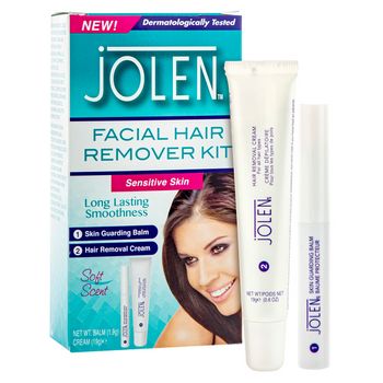 Jolen Facial Remover Kit Sensitive zestaw do depilacji twarzy 1,9 g+19 g