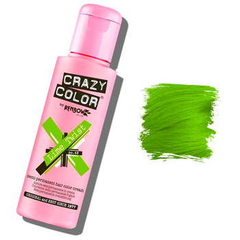 Crazy Color półtrwały krem koloryzujący do włosów Lime Twist 68 100 ml