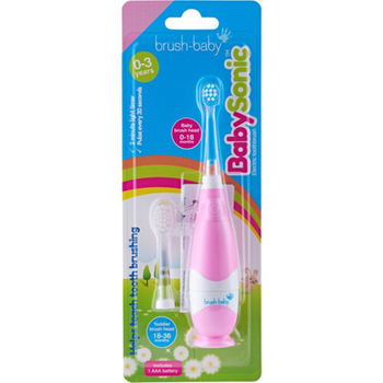 Brush-Baby BabySonic soniczna szczoteczka dla dzieci 0-3 lat różowa