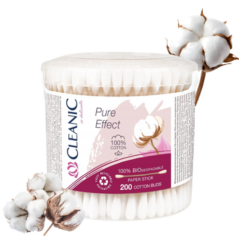 Cleanic Pure Effect kosmetyczne patyczki do uszu i makijażu 200 szt