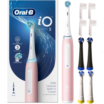 Szczoteczka magnetyczna elektryczna BRAUN Oral-B iO series 3 Pink + gratis