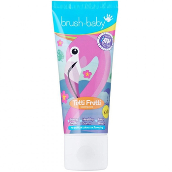 Pasta do zębów dla dzieci 3+ BRUSH-BABY Tutti Frutti z fluorem 50 ml