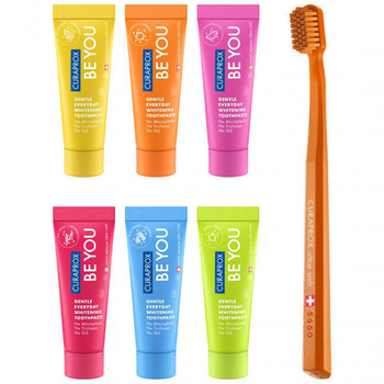 Zestaw Past do Zębów Curaprox Be You Sześciu Smaków 6x10ml + Szczoteczka