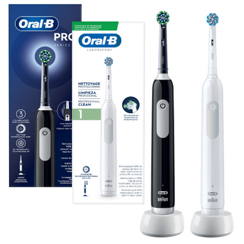 Oral-B szczoteczka elektryczna Professional Clean White + Pro Series 1 Black