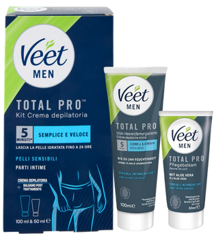 Zestaw do depilacji Veet Men krem 100 ml i balsam 50 ml do skóry wrażliwej