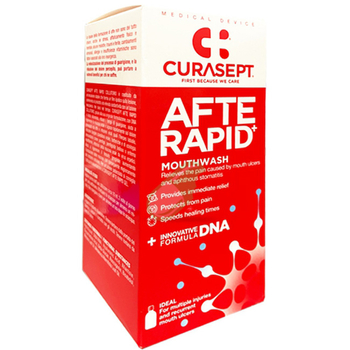 Curasept Afte Rapid płyn do płukania ust na afty łagodzi ból 125 ml