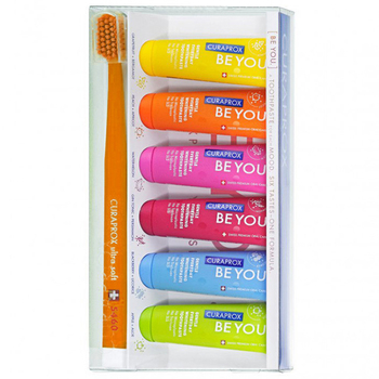 Zestaw Past do Zębów Curaprox Be You Sześciu Smaków 6x10ml + Szczoteczka