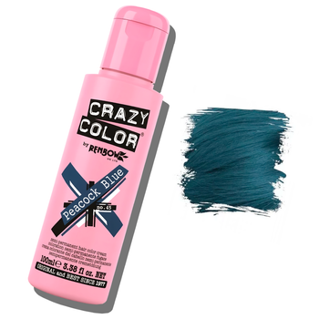 Crazy Color półtrwały krem koloryzujący do włosów Peacock Blue 45 100 ml