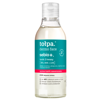 Tołpa Dermo Face Sebio+ tonik do twarzy 2 kwasy 5% AHA + LHA 200 ml