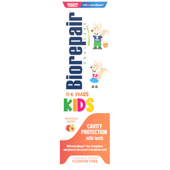 Biorepair Kids pasta do zębów dzieci 0-6 lat bez fluoru Brzoskwinia 50 ml