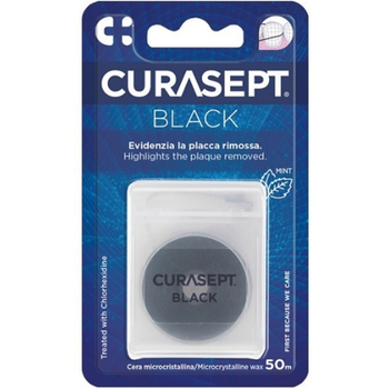 Curasept Black nić czarna woskowana miętowa 50 m