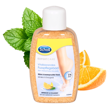 Scholl Pomarańcza i Mięta sól do kąpieli stóp z 5% mocznikiem 275 ml