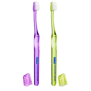 Vitis Access szczoteczka ortodontyczna + mini pasta do zębów 15 ml