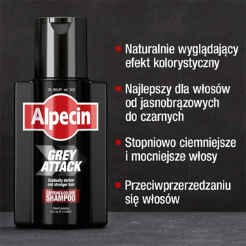 Szampon męski kofeina Alpecin Grey Attack przeciw siwieniu włosów 200ml