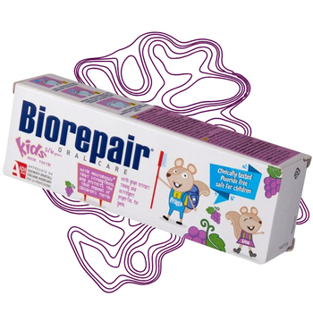 Biorepair Kids pasta do zębów dla dzieci 0-6 lat bez fluoru Winogrono 50 ml