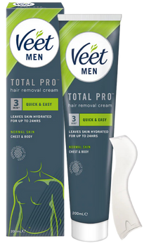 Krem do usuwania włosów depilacji Veet Men klatki piersiowej i ciała 200 ml