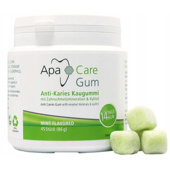ApaCare Gum remineralizujące gumy do żucia chroniące przed próchnicą 45 szt