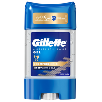 Antyperspirant w żelu Gillette Champion Gold Dry Active Shield 72H 70 ml