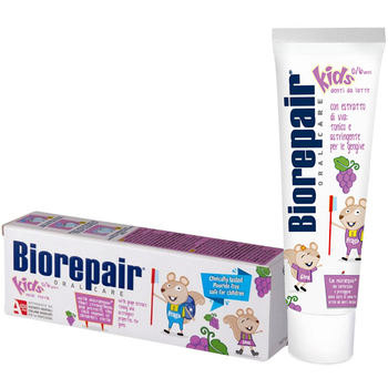Biorepair Kids pasta do zębów dla dzieci 0-6 lat bez fluoru Winogrono 50 ml