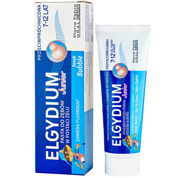 Elgydium Junior pasta do zębów dla dzieci 7-12 lat smak Bubblegum 50 ml