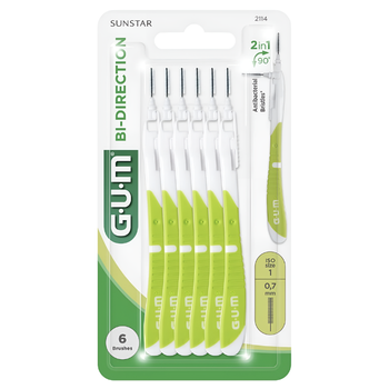 GUM Bi-Direction szczoteczki międzyzębowe 0.7 mm 6 szt