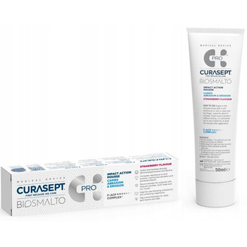 Curasept Biosmalto Pro pasta-mus do zębów truskawkowa 50 ml