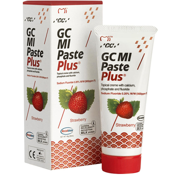 GC Mi Paste Plus Płynne Szkliwo pasta do zębów z fluorem Truskawka 35 ml