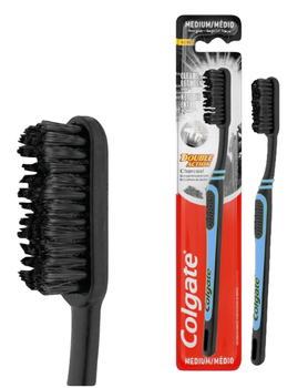 Szczoteczka do zębów manualna średnia Colgate Double Action Charcoal